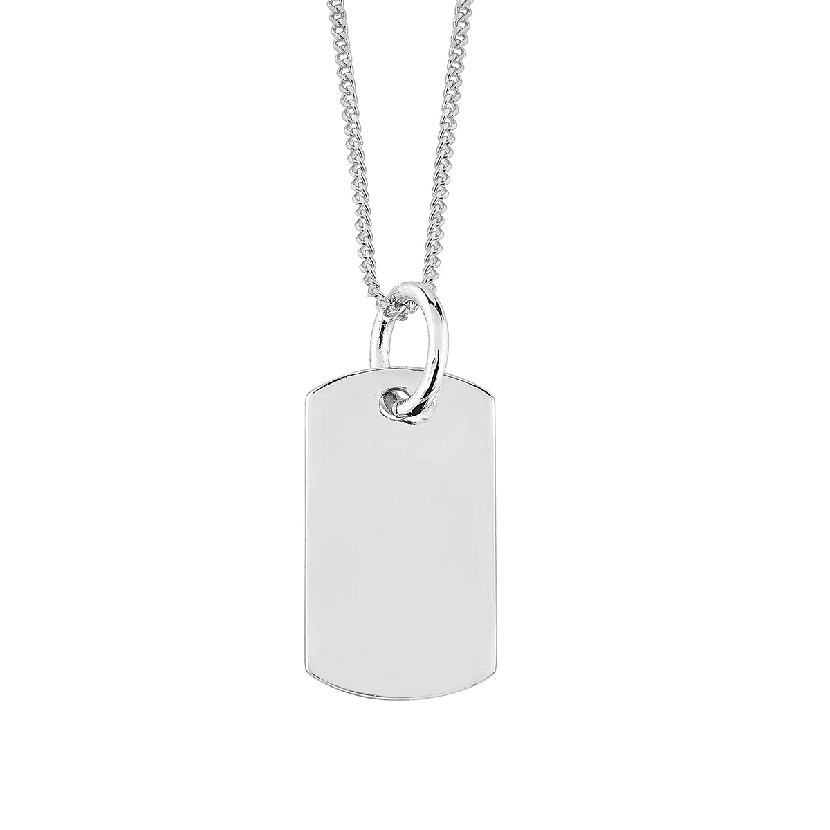 Lykken Casuals kaiverettava laattakaulakoru 45 cm - dog tag