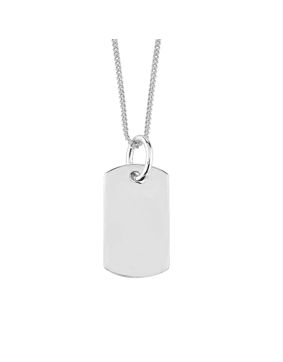 Lykken Casuals kaiverettava laattakaulakoru 45 cm - dog tag