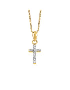 Lykken Crosses kullattu ristikaulakoru zirkonioilla 45 cm
