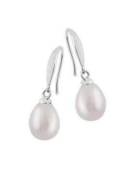 Lykken Pearls helmikorvakorut pisara vaaleanpunainen 7-8mm