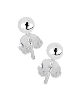 Lykken Basics hopeiset pallo nappikorvakorut 4 mm