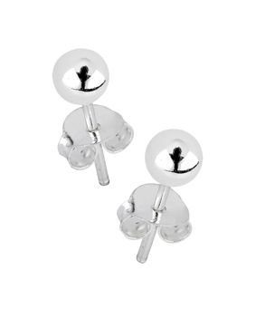 Lykken Basics hopeiset pallo nappikorvakorut 5 mm