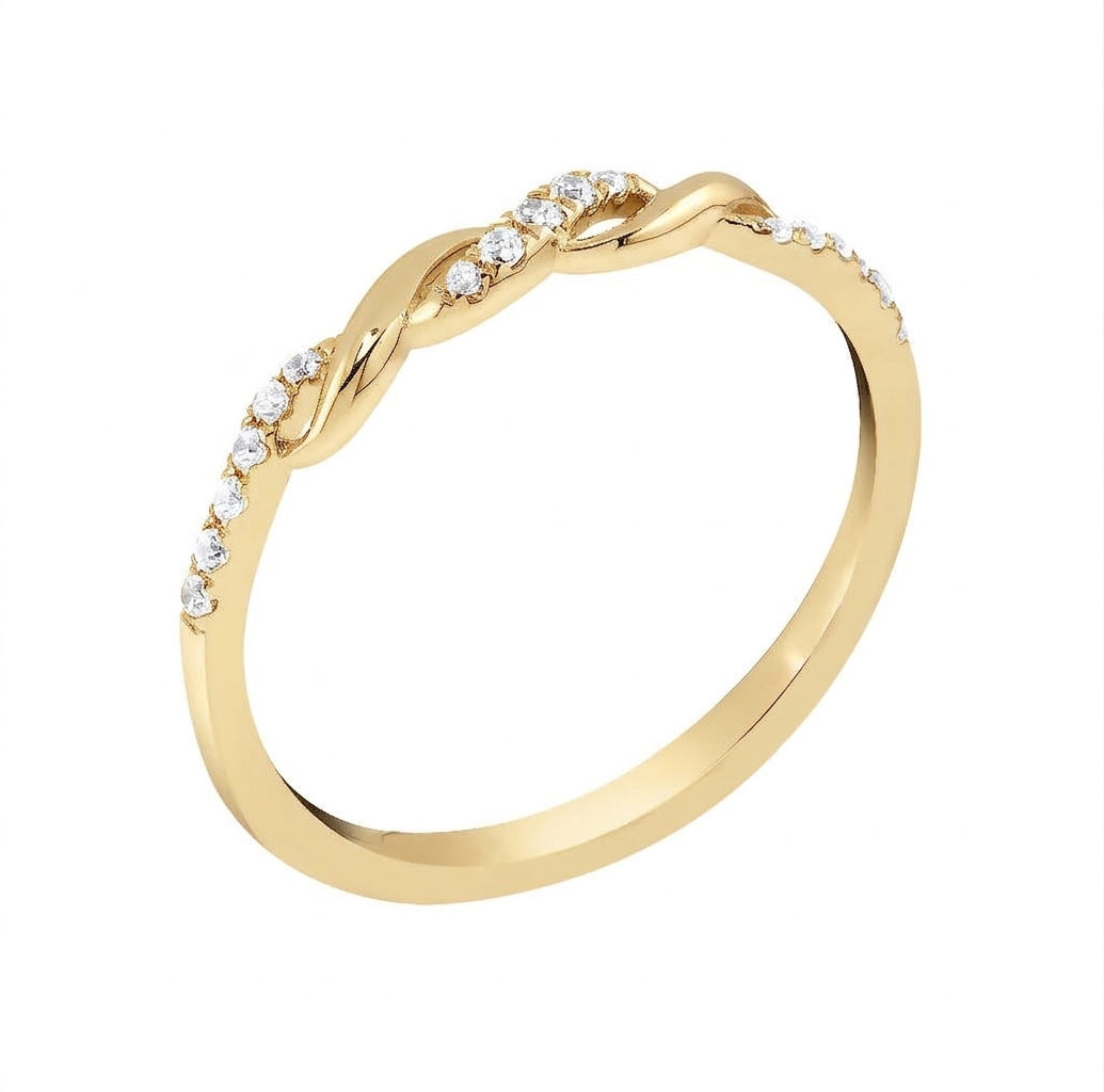 Lykken Elegance kiertyvä timanttisormus 0.16 ct