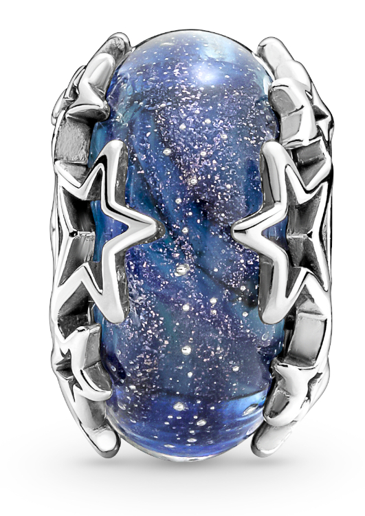 Pandora hopeinen sininen hela murano-lasi 790015C00