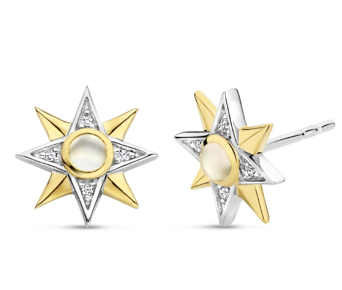 TI SENTO kulta-hopea tähtikorvakorut 7932MW