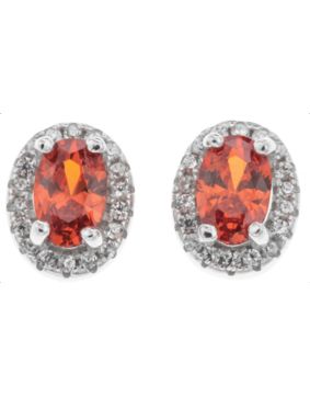 Silver Bar Lady Di punainen halo korvakorut 7 x 9 mm 7949