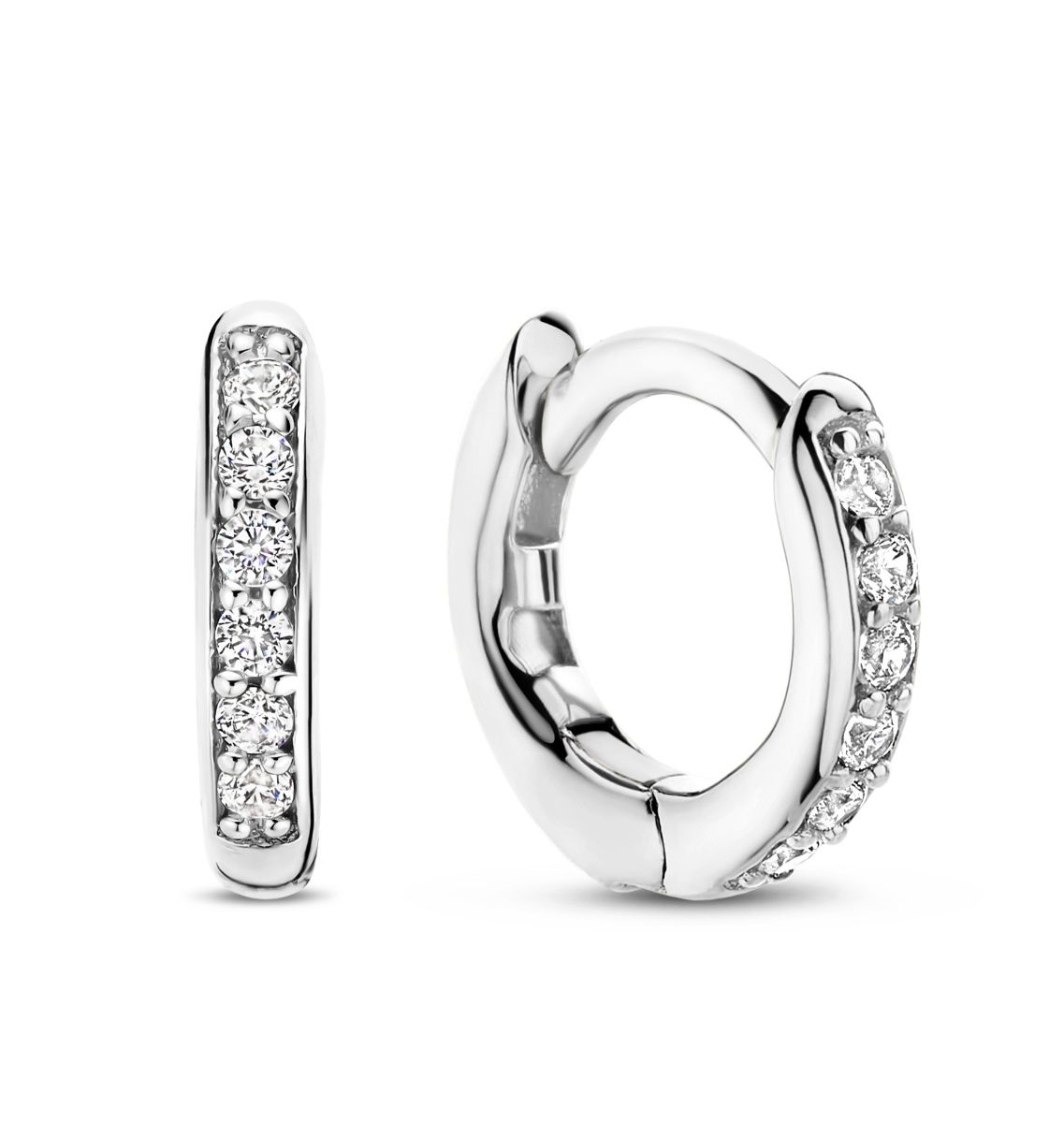 TI SENTO hopeakorvarenkaat zirkonioilla 10 mm 7954ZI