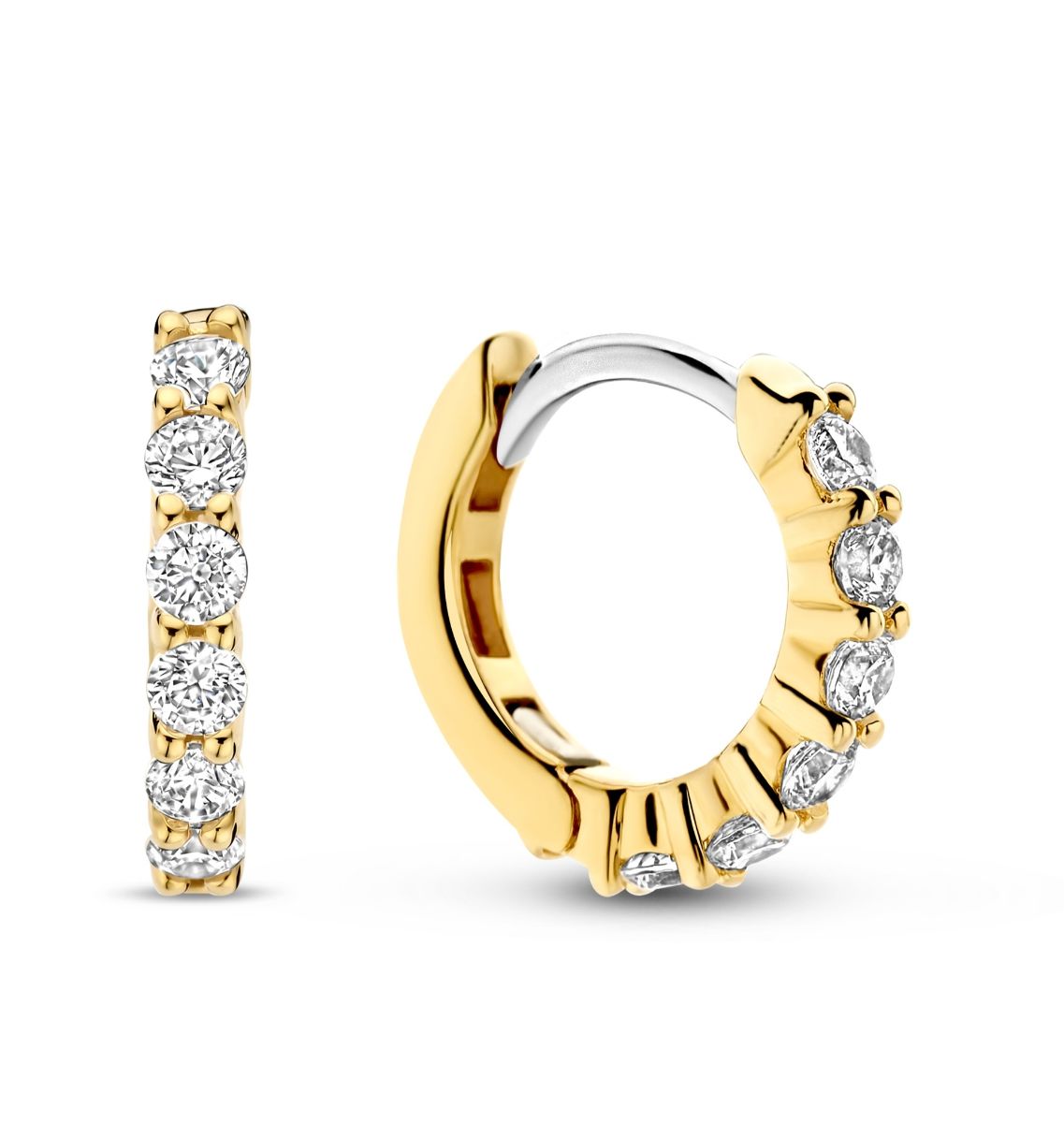 TI SENTO kullatut zirkonia-hopeakorvarenkaat 12 mm 7956ZY