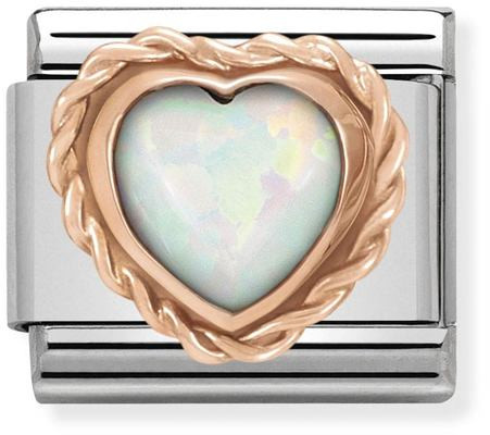 Nomination Rose Gold Heart with White Opal 430509-22