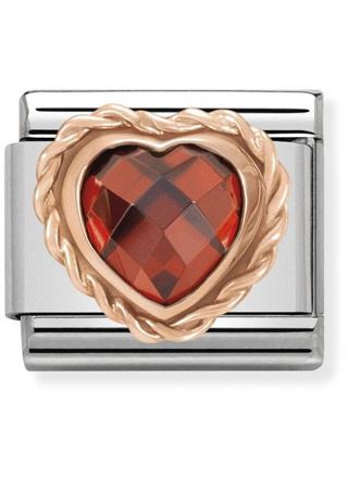 Nomination Rose Gold Heart with Red CZ 430602-005