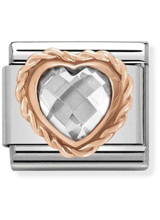 Nomination Rose Gold Heart with White CZ 430602-010