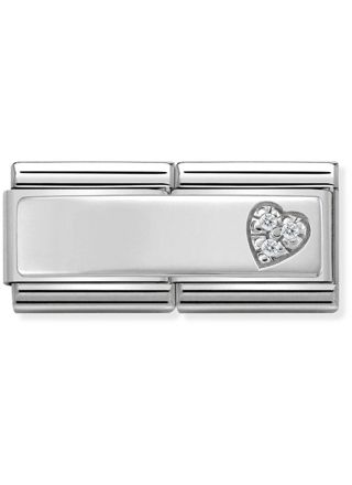 Nomination Silvershine Double Heart with CZ 330731-09