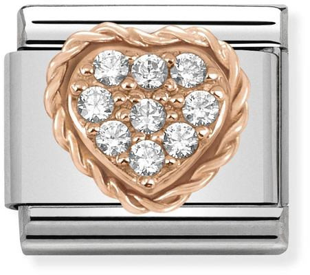 Nomination Rose Gold Heart with White CZ 430312-02