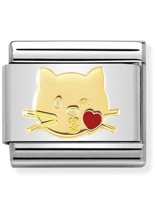 Nomination Gold Flying Kiss Cat 030272-45
