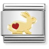 Nomination Gold Rabbit with Heart 030272-46