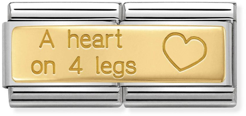 Nomination Gold Double A heart on 4 legs 030710-17