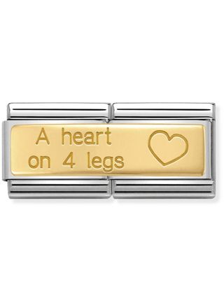 Nomination Gold Double A heart on 4 legs 030710-17