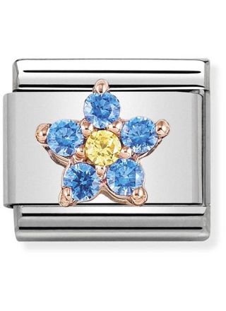 Nomination Rose Gold Flower with Blue/Yellow CZ 430317-02