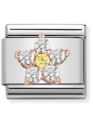 Nomination Rose Gold Flower with White/Yellow CZ 430317-03