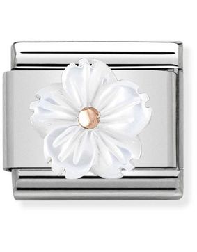 Nomination Rose Gold Flower in White Mother of Pearl 430510-02