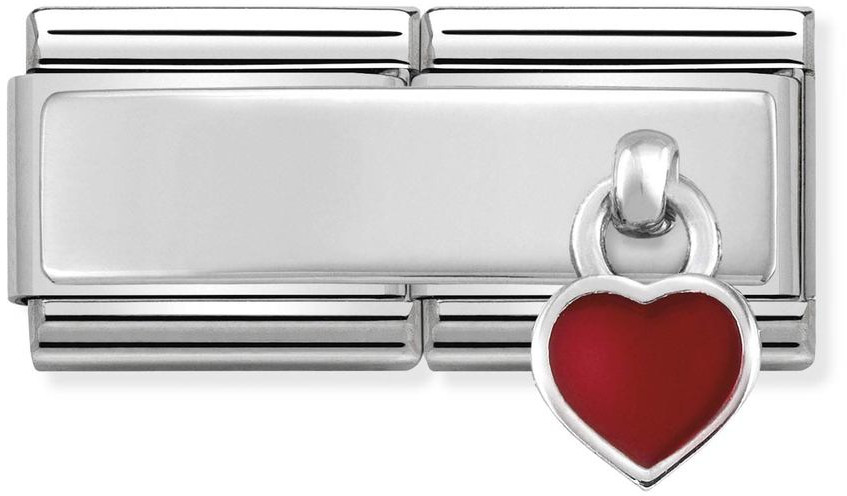 Nomination Silvershine Double Red Heart 330780-03