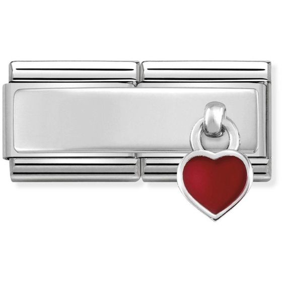 Nomination Silvershine Double Red Heart 330780-03