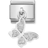 Nomination Silvershine Butterfly with White Glitter 331805-03