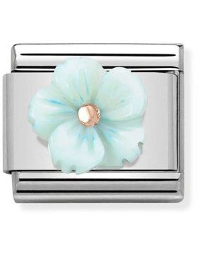 Nomination Rose Gold Flower in Turquoise Mother of Pearl 430510-04