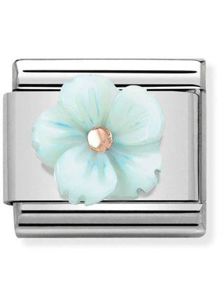 Nomination Rose Gold Flower in Turquoise Mother of Pearl 430510-04