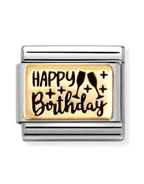 Nomination Composable Classic Plates classic gold Happy Birthday 030166/60