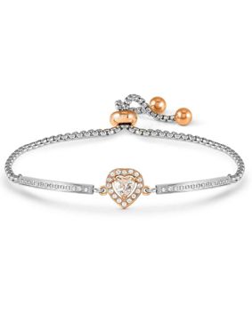 Nomination Royal Dream teräsrannekoru zirkonioilla ruusukulta heart 029801/031