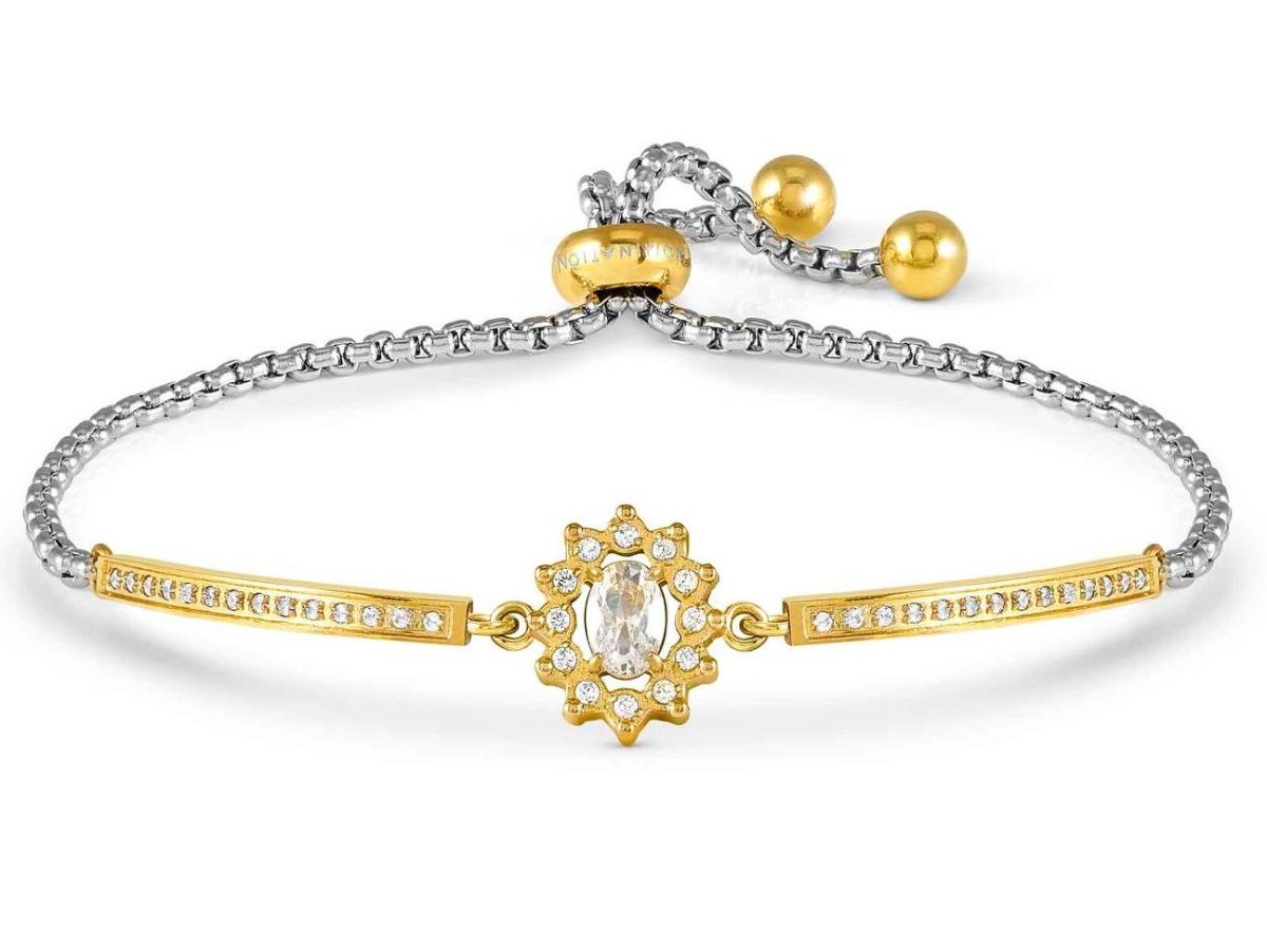 Nomination Royal Dream teräsrannekoru zirkonioilla kulta Royal 029802/039