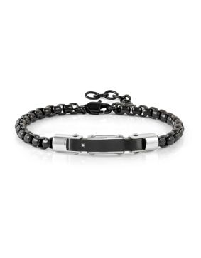 Nomination Strong teräsketjurannekoru yhdellä timantilla Stainless steel and Black 028321/030