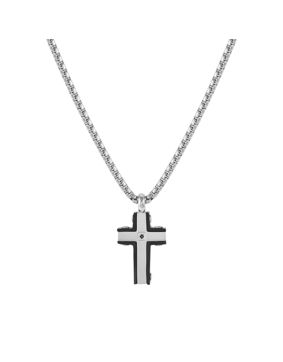 Nomination Strong ristikaulakoru timantilla teräs Black PVD 028329/007