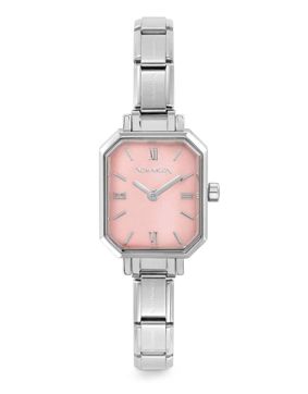 Nomination Paris kello with new rectangular steel strap Pastel Pink 076037/033