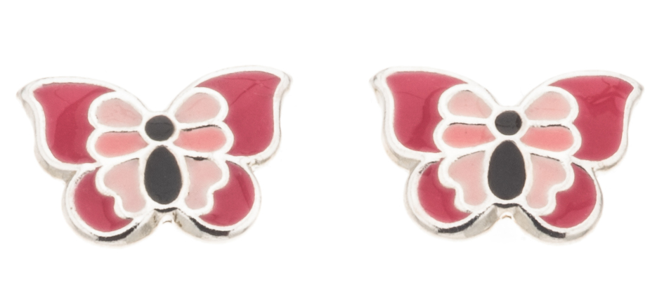 Silver Bar Perhonen korvakorut vaaleanpunainen 7 mm 8084