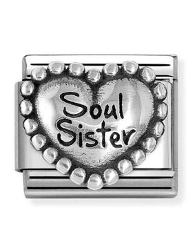 Nomination Composable Classic Oxidized Symbols Silvershine heart with dots Soul Sister 330101/82