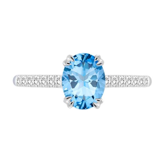 Lykka Elegance sininen topaasi timanttisormus