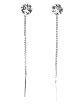 Silver Bar zirkoniaketjukorvakorut kirkas 4 mm 8291