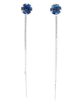 Silver Bar zirkoniaketjukorvakorut sininen 4 mm 8294
