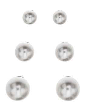 Silver Bar helmikorvakorut kolmen parin lahjasetti 3+4+5 mm 8325