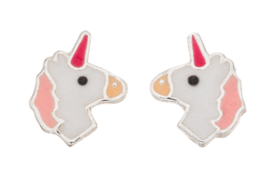 Silver Bar yksisarvinen tappikorvakorut 8 mm 8452