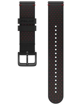 Polar nahkaranneke musta/punainen 20 mm koko M/L 910104669