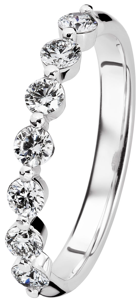 Kohinoor Dahlia valkokultainen timanttisormus 933-232V-56C3