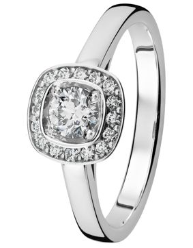 Kohinoor Stella valkokultainen timanttisormus 933-240V-44B4