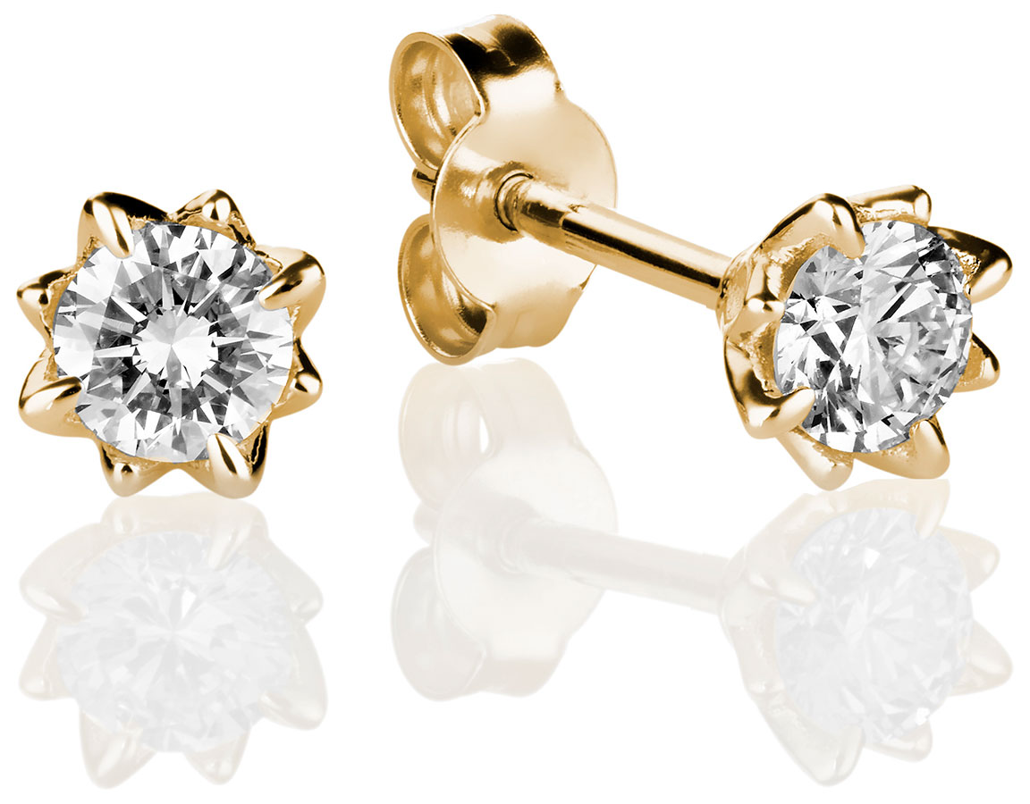 Kohinoor Rosa 943-260-34B4 keltakultaiset timanttikorvakorut