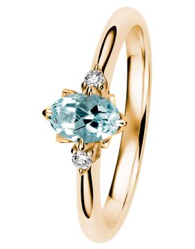 Kohinoor Rosa timantti-akvamariinisormus 033-260K-04A