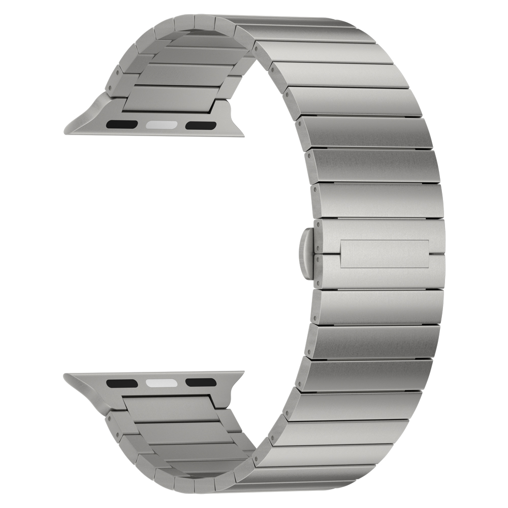 Tiera Apple Watch titaaniranneke hopeanvärinen 49 mm