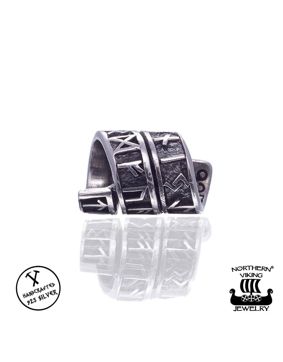 Northern Viking Jewelry Silver Long Rune partakoru NVJHE020