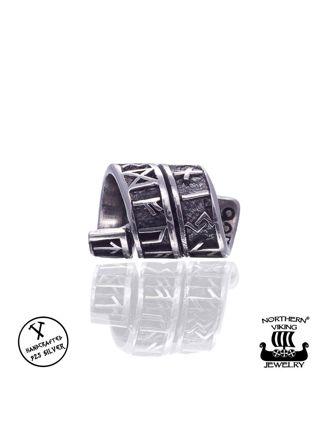 Northern Viking Jewelry Silver Long Rune partakoru NVJHE020